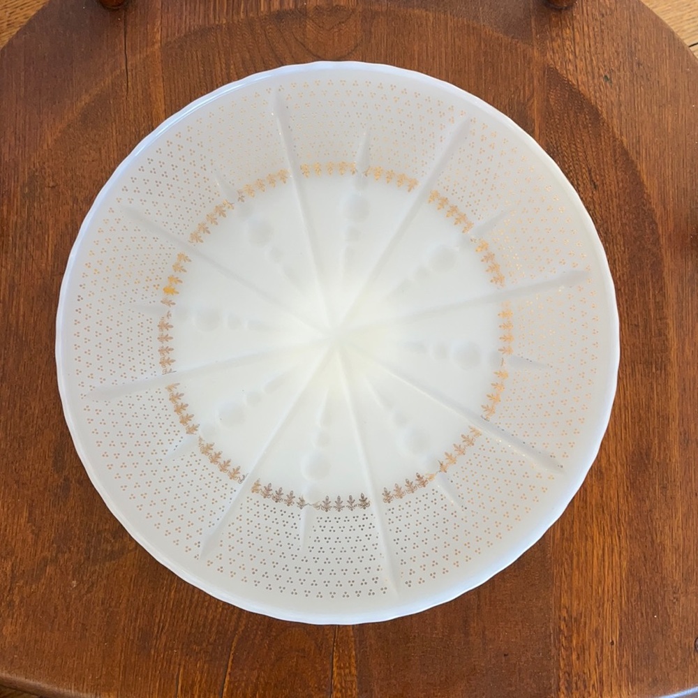 Vintage Anchor Hocking Milk Glass Cake Stand